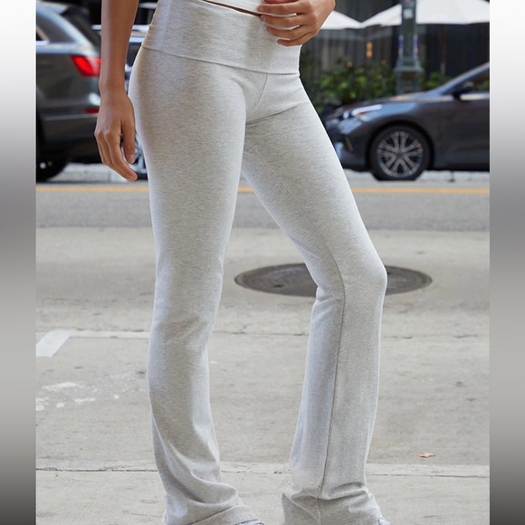 Brandy Melville Pants - Brandy Melville Light Grey Flare Pants